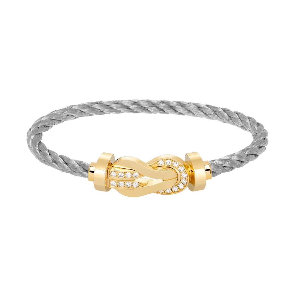 [Noble Jewelry]CHANCE LARGE 8 FIGURE BUCKLE HALF DIAMOND BRACELET GOLD