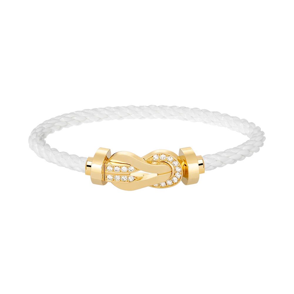 [Noble Jewelry]CHANCE LARGE 8 FIGURE BUCKLE HALF DIAMOND BRACELET GOLD