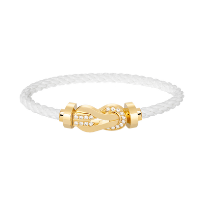 [Noble Jewelry]CHANCE LARGE 8 FIGURE BUCKLE HALF DIAMOND BRACELET GOLD