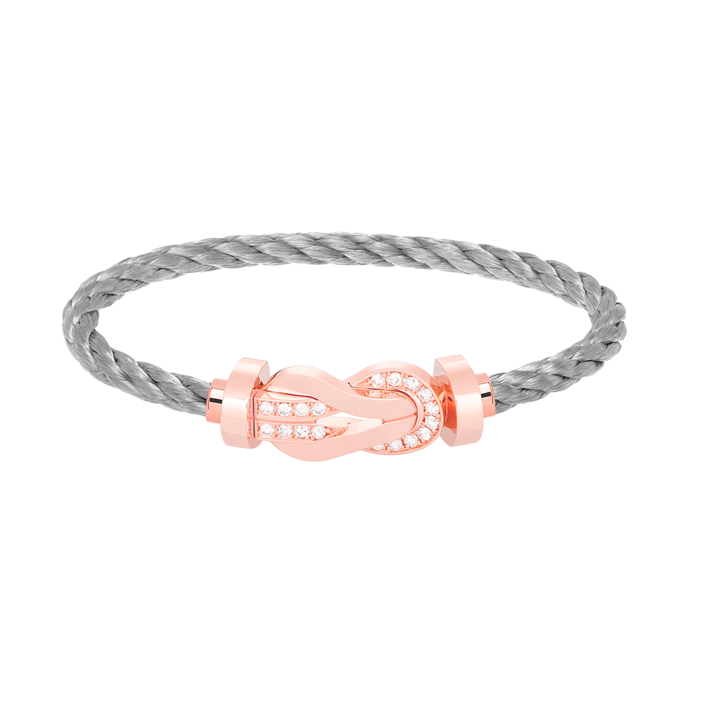 [Noble Jewelry]CHANCE LARGE 8 FIGURE BUCKLE HALF DIAMOND BRACELET ROSE GOLD