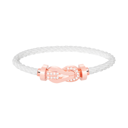 [Noble Jewelry]CHANCE LARGE 8 FIGURE BUCKLE HALF DIAMOND BRACELET ROSE GOLD