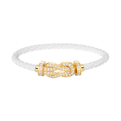 [Edler Schmuck] CHANCE GROSSES 8-FACH-ARMBAND MIT VOLLDIAMEN UND SCHNALLE GOLD