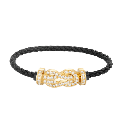 [Edler Schmuck] CHANCE GROSSES 8-FACH-ARMBAND MIT VOLLDIAMEN UND SCHNALLE GOLD