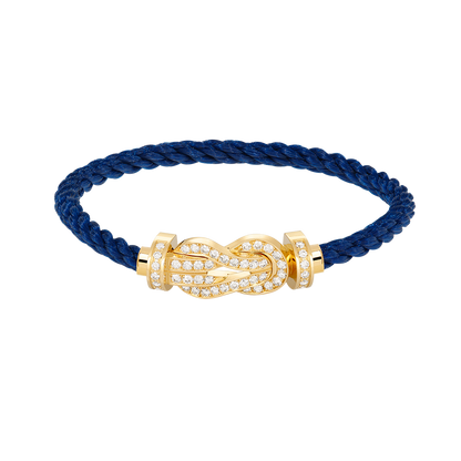 [Edler Schmuck] CHANCE GROSSES 8-FACH-ARMBAND MIT VOLLDIAMEN UND SCHNALLE GOLD