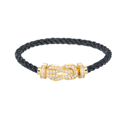 [Edler Schmuck] CHANCE GROSSES 8-FACH-ARMBAND MIT VOLLDIAMEN UND SCHNALLE GOLD