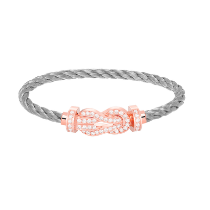 [Noble Jewelry]CHANCE LARGE 8 FIGURE BUCKLE FULL DIAMOND BRACELET ROSE GOLD