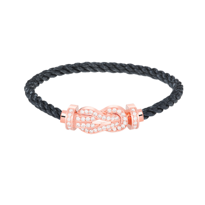 [Noble Jewelry]CHANCE LARGE 8 FIGURE BUCKLE FULL DIAMOND BRACELET ROSE GOLD