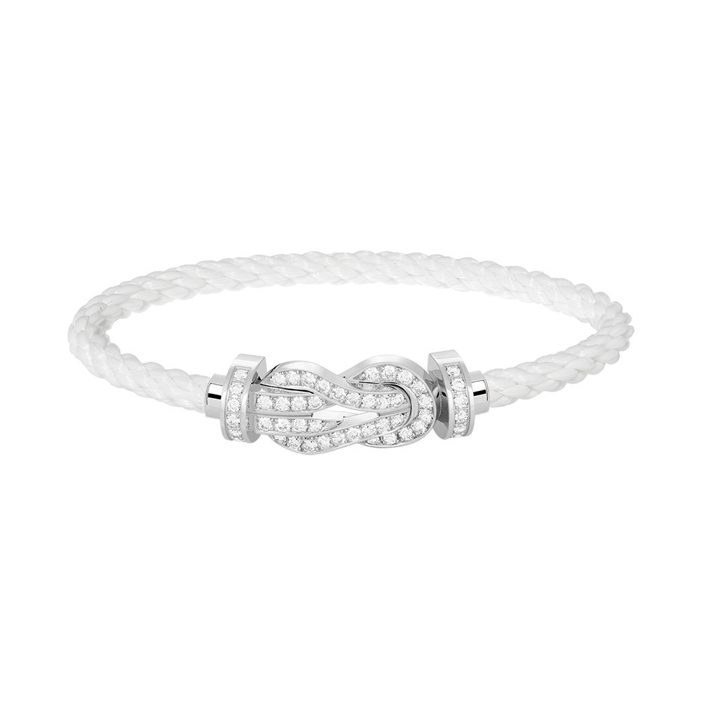 [Noble Jewelry]CHANCE LARGE 8 FIGURE BUCKLE FULL DIAMOND BRACELET SILVER