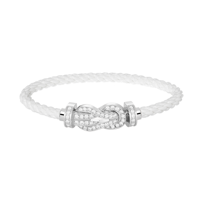 [Noble Jewelry]CHANCE LARGE 8 FIGURE BUCKLE FULL DIAMOND BRACELET SILVER