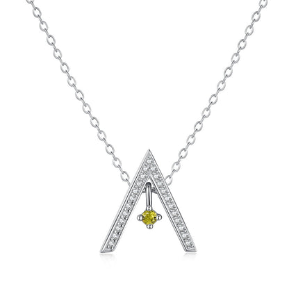 [Noble Jewelry]Sparkling "A" Shape Necklace