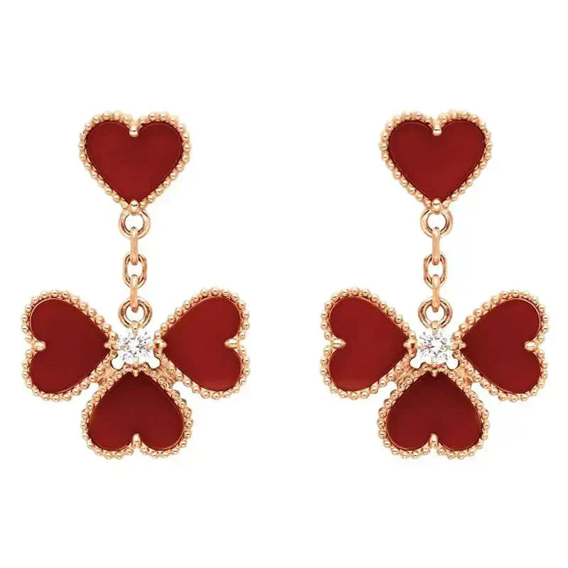 [Noble Jewelry]SWEET CLOVER CARNELIAN EARRINGS