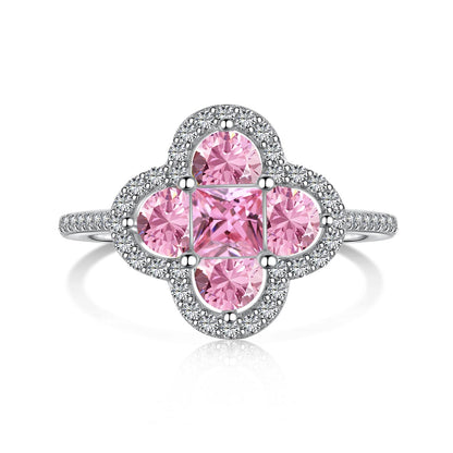 [Noble Jewelry]Luxurious Eternity Flower Shape Banquet Ring