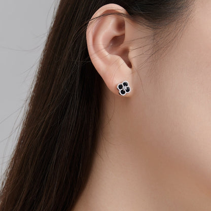 [Noble Jewelry]Four-Leaf Clover Flower Shape Exquisite Earrings