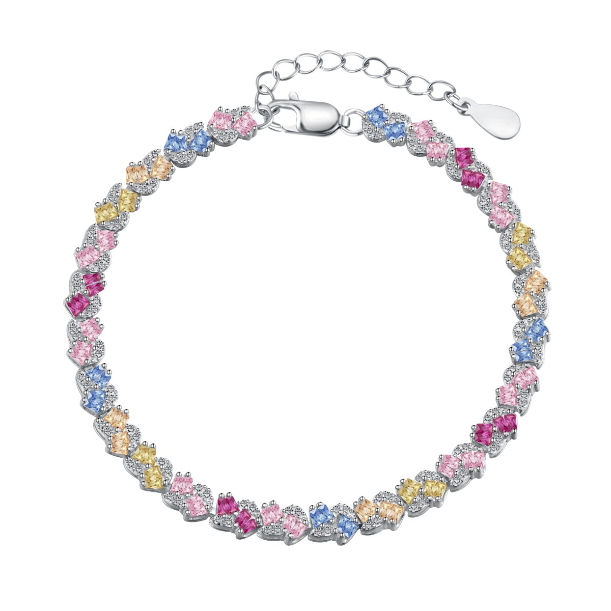 [Noble Jewelry]Ornate Colorful Flower Shape Party Bracelet