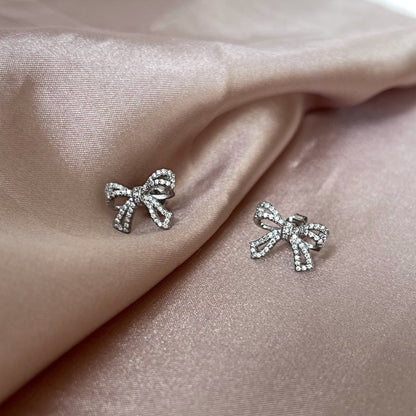 [Noble Jewelry]Dainty Bow Shape Earrings