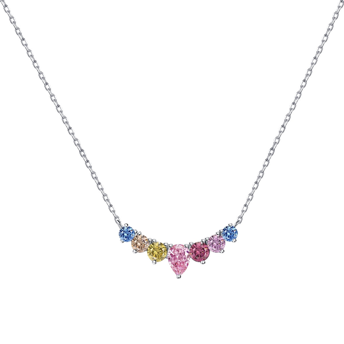 [Noble Jewelry]Dainty Colorful Heart Necklace