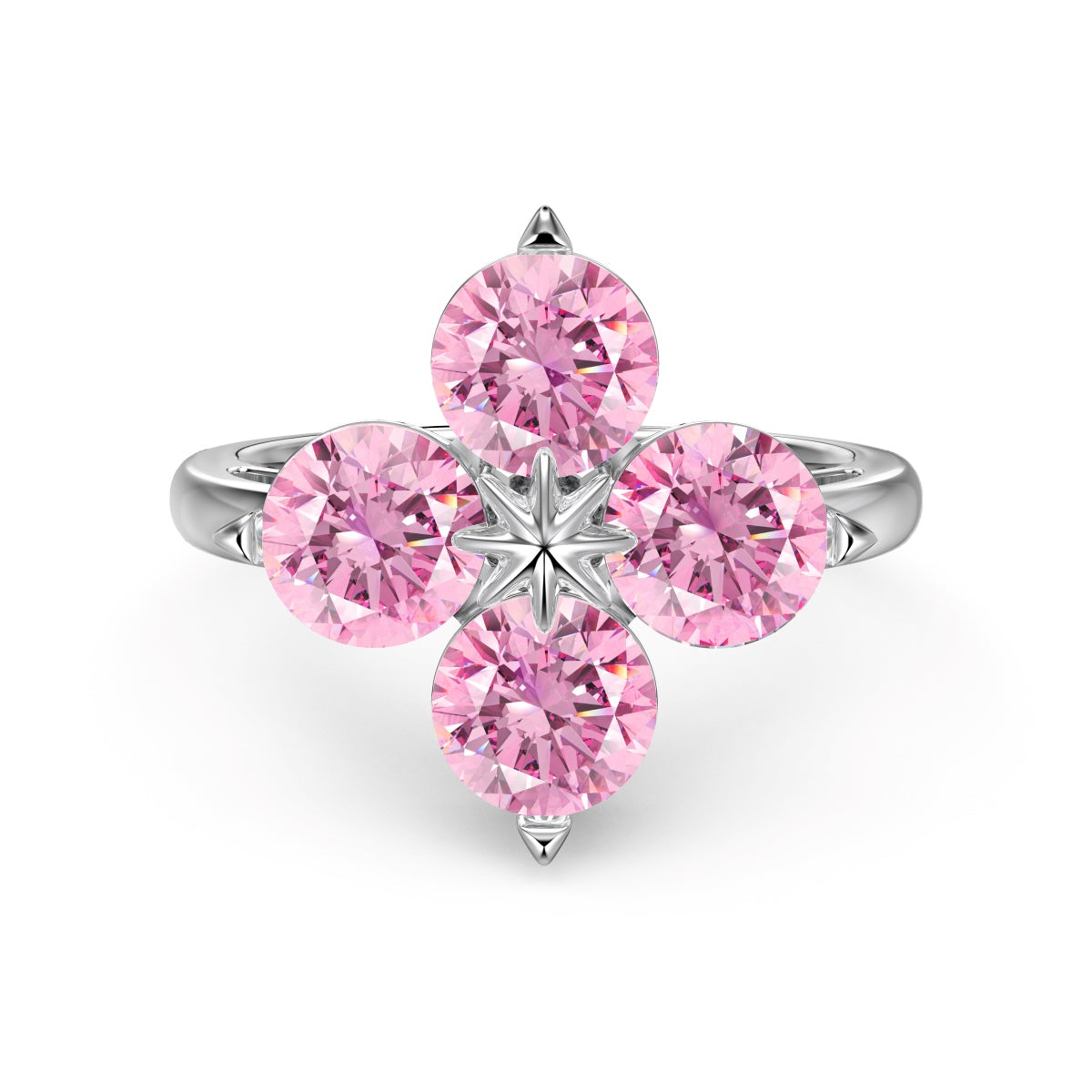 [Noble Jewelry]Four-Leaf Clover Eight-Pointed Star Ring