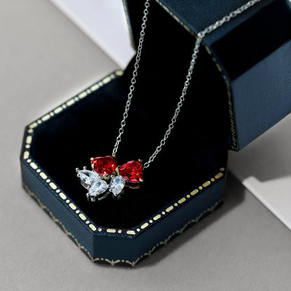 [Noble Jewelry]Dainty Red Heart Necklace