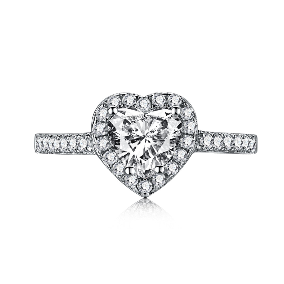 [Noble Jewelry]Eternity Splashy Romantic Heart Shape Lover Ring