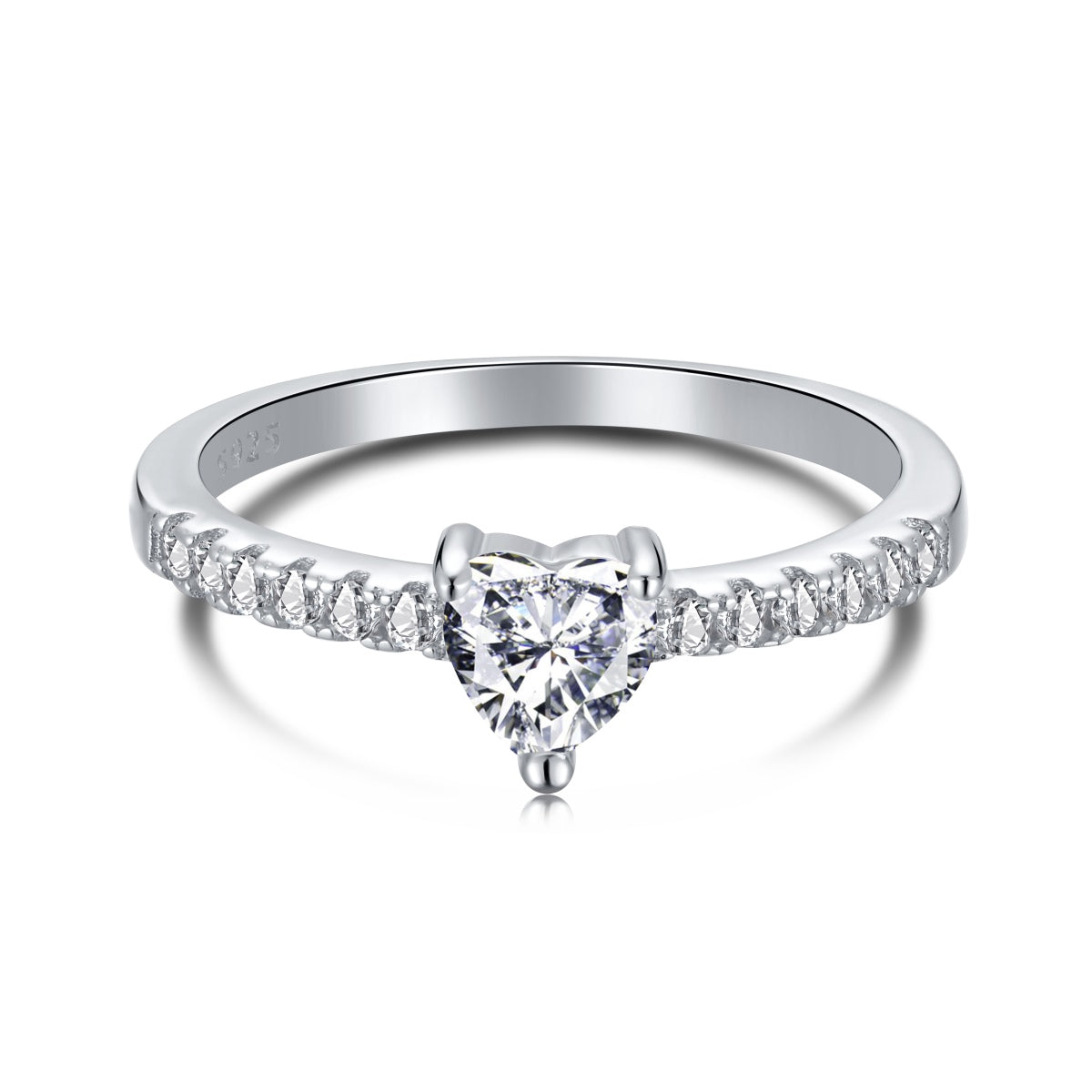 [Noble Jewelry]0.5 Carat CaratEternity Charming Heart Shape Lover Ring