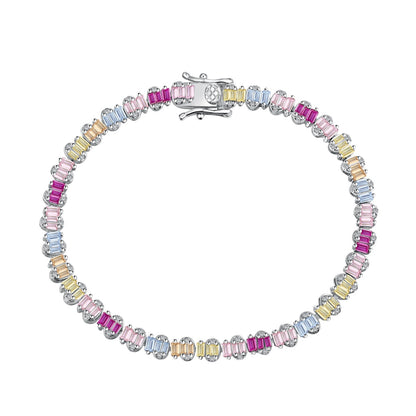 [Noble Jewelry]Delicate Colorful Emerald Cut Party Bracelet