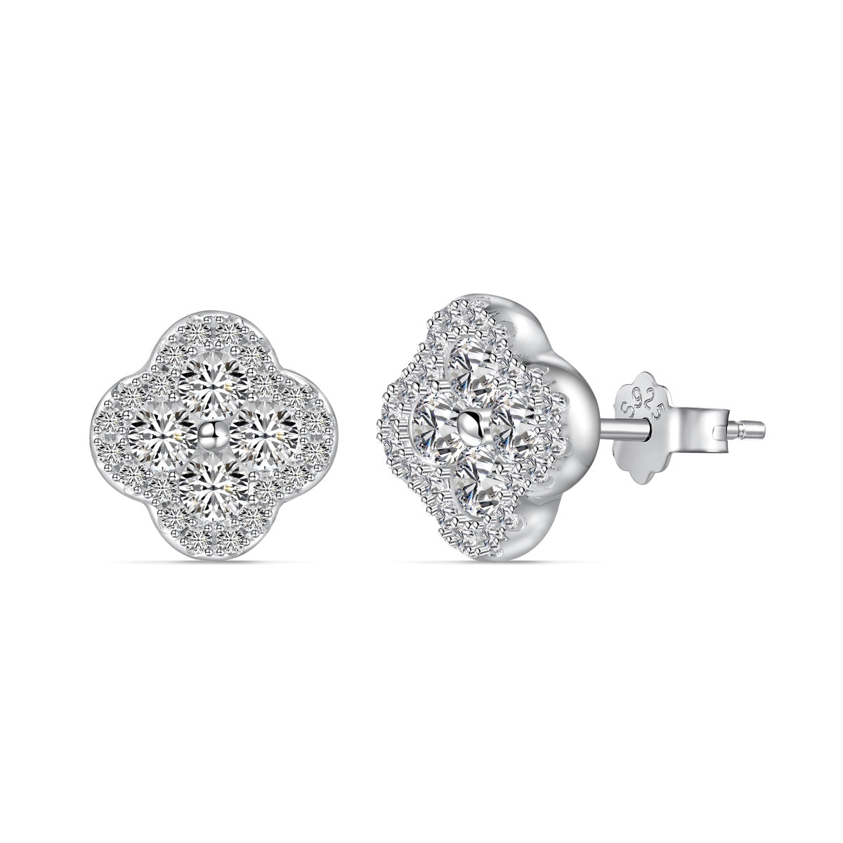 [Noble Jewelry]Four-Leaf Clover Flower Shaped Earrings