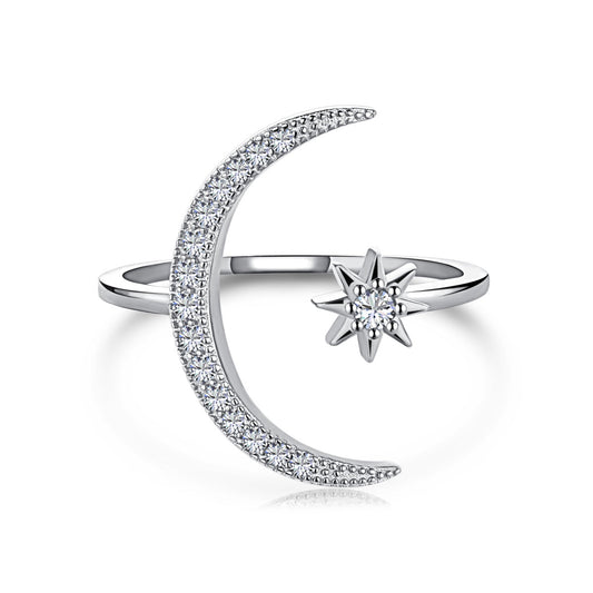 [Noble Jewelry]Eternity Moon & Star Ring