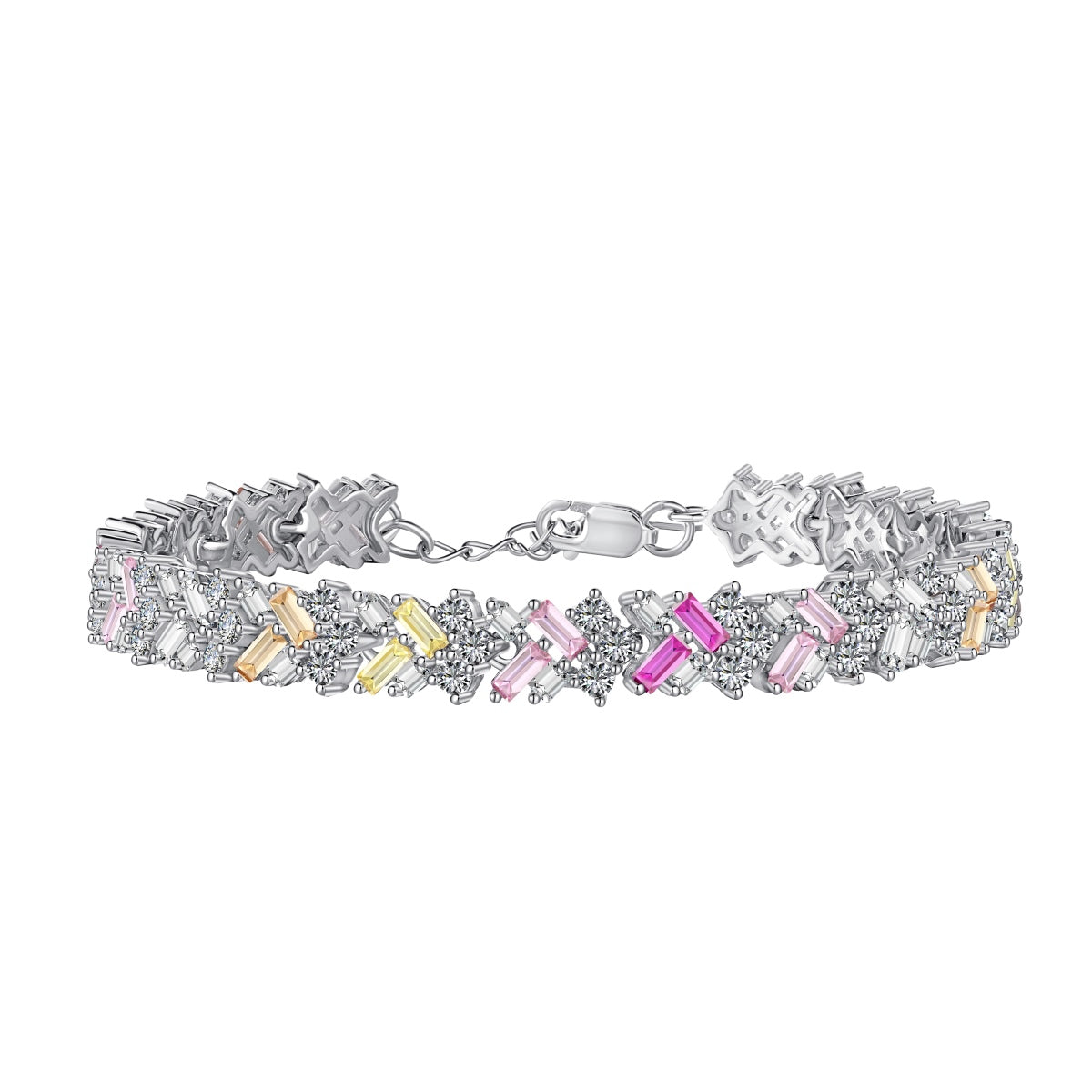 [Noble Jewelry]Dazzling Unique Multi Shape Daily Bracelet