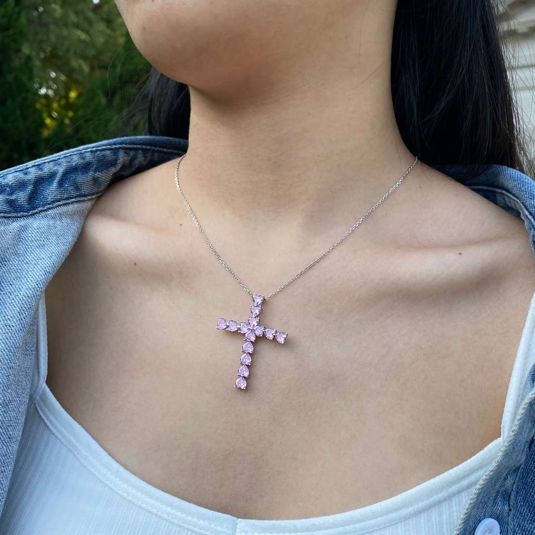 [Noble Jewelry]Radiant Cross Shape Necklace