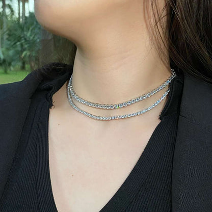 [Noble Jewelry]Elegant Tennis Chain Necklace