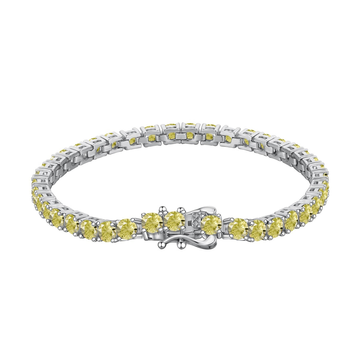 [Noble Jewelry]Ornate Dazzling Round Cut Tennis Bracelet