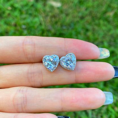 [Noble Jewelry]Sparkling Heart Shape Lover Earrings