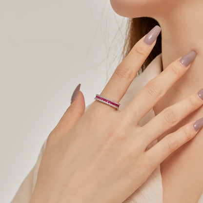 [Noble Jewelry]Delicate Colorful Round Cut Daily Ring