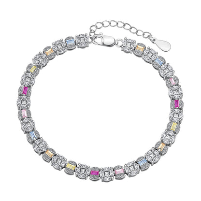 [Noble Jewelry]Dazzling Radiant Multi Cut Daily Bracelet