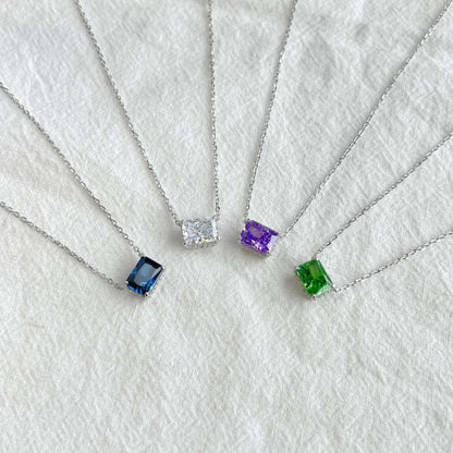 [Noble Jewelry]Luxurious Square Shape Colorful Necalack