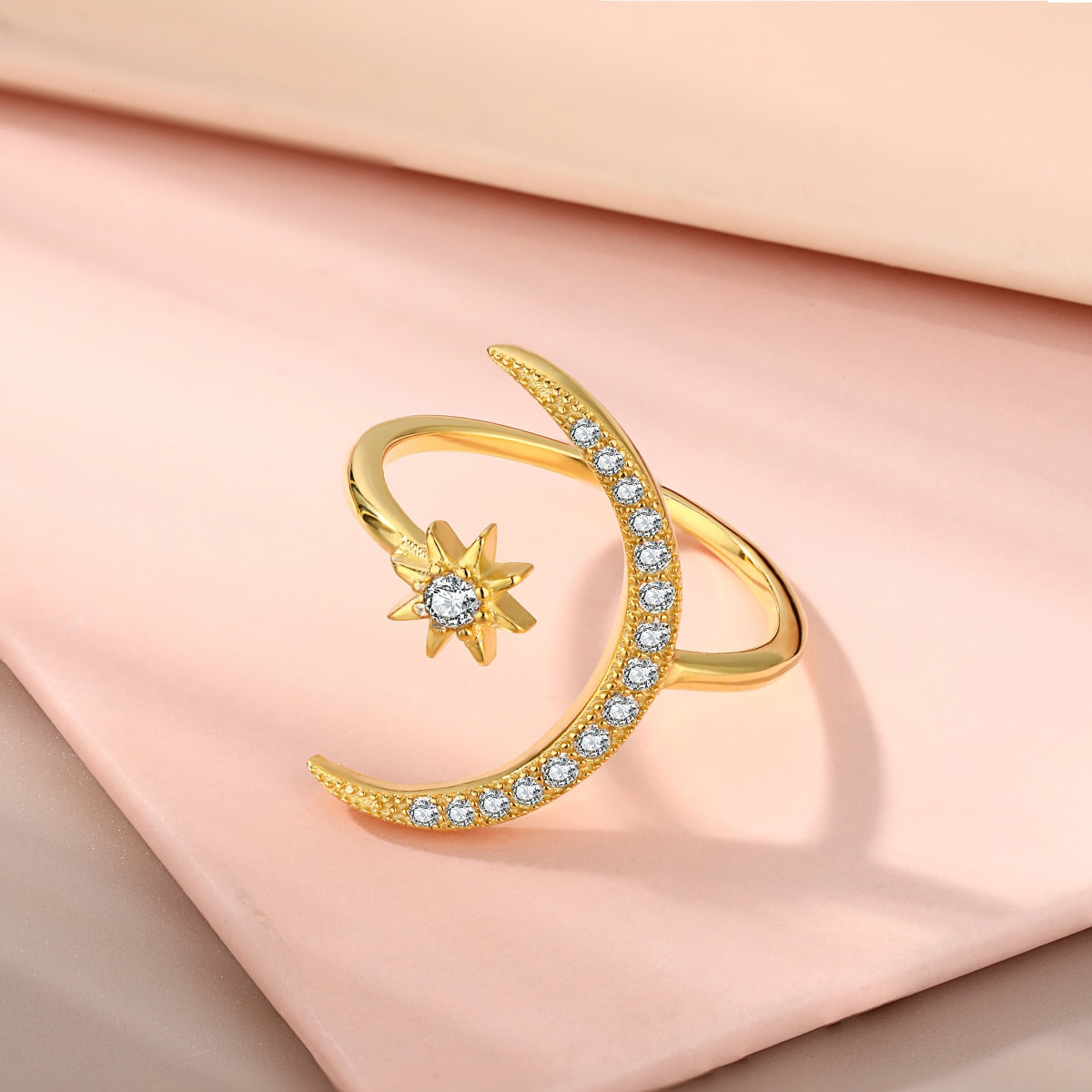 [Noble Jewelry]Eternity Moon & Star Ring