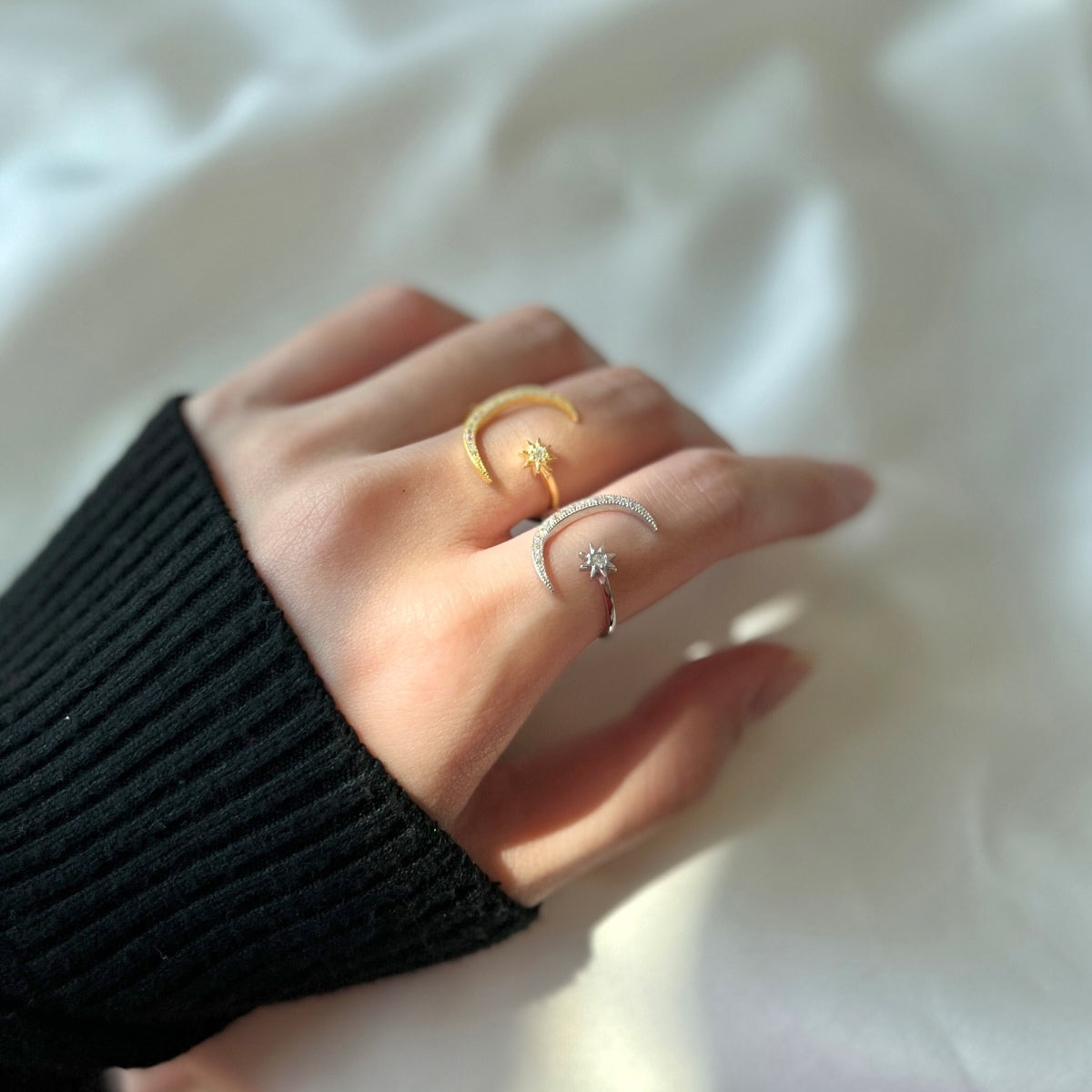 [Noble Jewelry]Eternity Moon & Star Ring