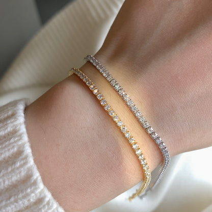 [Noble Jewelry]Radiant Shinning Princess Cut Tennis Bracelet