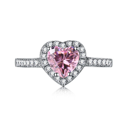 [Noble Jewelry]Eternity Splashy Romantic Heart Shape Lover Ring