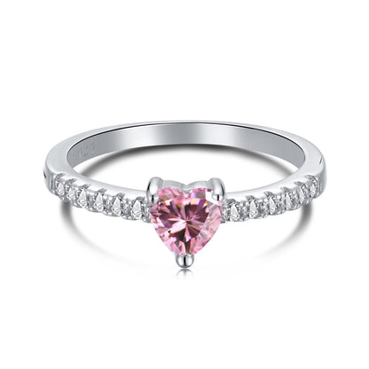 [Noble Jewelry]0.5 Carat CaratEternity Charming Heart Shape Lover Ring