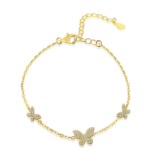 [Noble Jewelry]Delicate Butterfly Pendant Bracelet