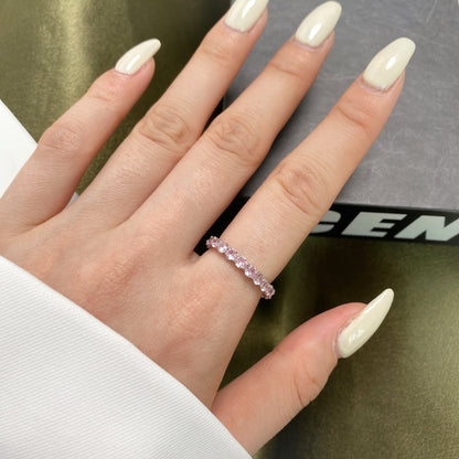 [Noble Jewelry]Sparkling Round Cut Tennis Ring