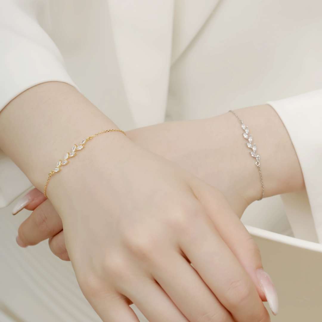 [Noble Jewelry]Elegant Wheat Leaves Shape Bracelet