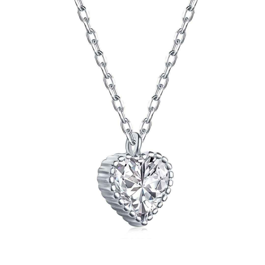 [Noble Jewelry]Ornate Heart Shape Necklace