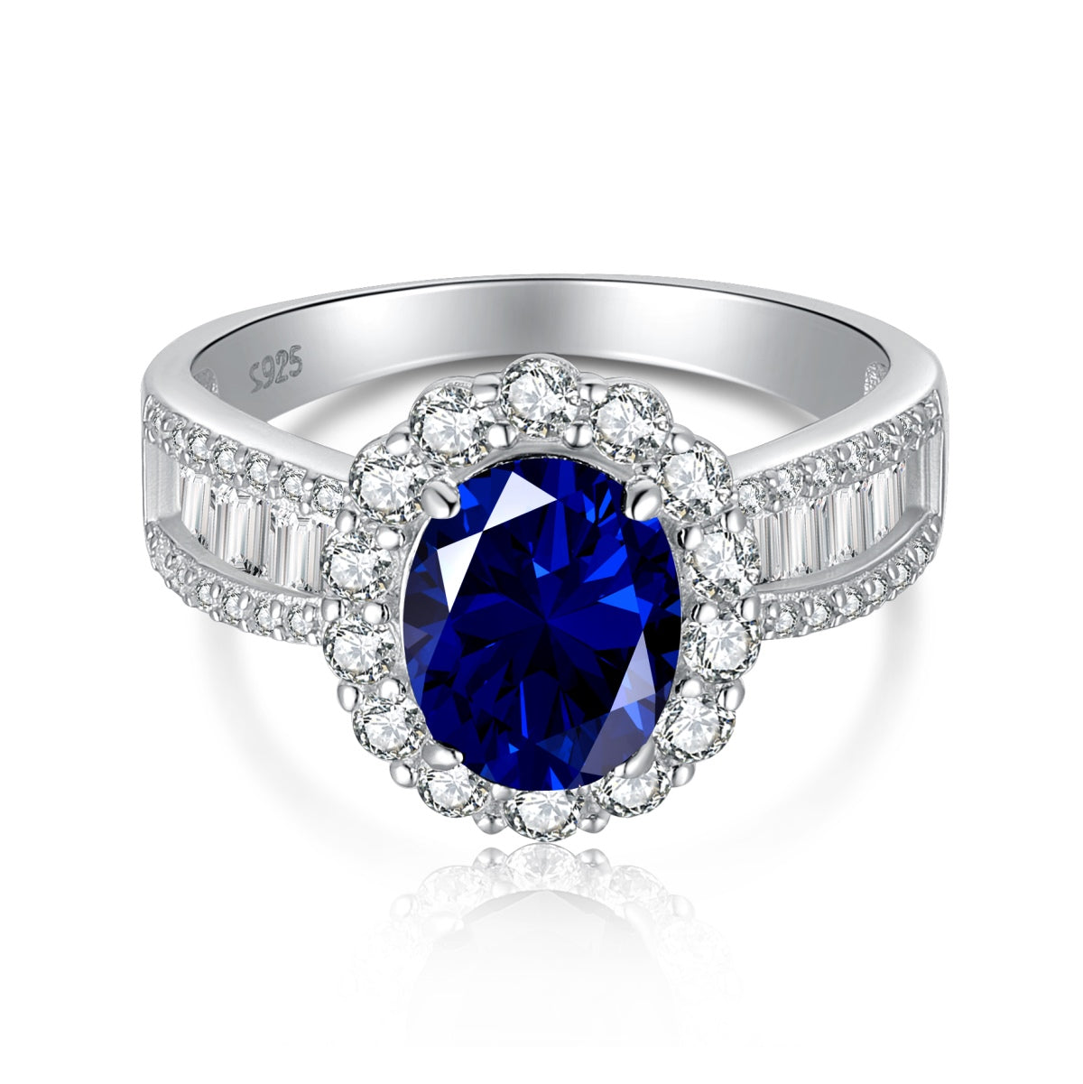 [Noble Jewelry]1.5 Carat Dazzling Charming Oval Cut Banquet Ring