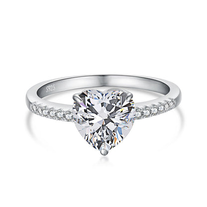 [Noble Jewelry]2.0 Carat Dazzling Lustrous Heart Cut Lover Ring