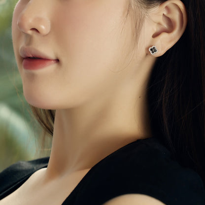 [Noble Jewelry]Four-Leaf Clover Flower Shaped Earrings