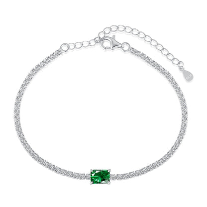 [Noble Jewelry]1.0 Carat Unique Emerald Cut Banquet Bracelet