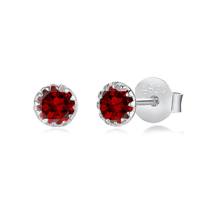 [Noble Jewelry]Sparkling Colorful Round Shape Earrings