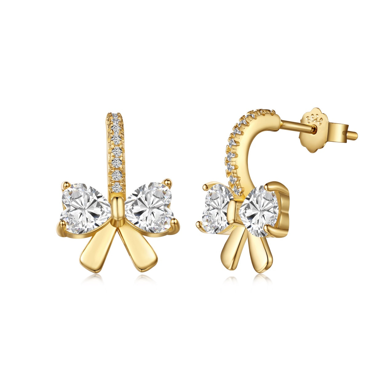 [Noble Jewelry]Exquisite Earrings With Heart-Shaped Bow Design